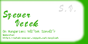 szever vetek business card